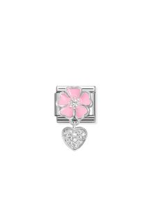 Hovedbilde NOMINATION CHARMS rosa blomst med hjerte 331814/01