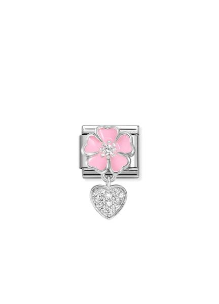 NOMINATION CHARMS rosa blomst med hjerte 331814/01