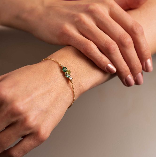 Hovedbilde GLAM ARMBÅND MED GRØNNE TONER
